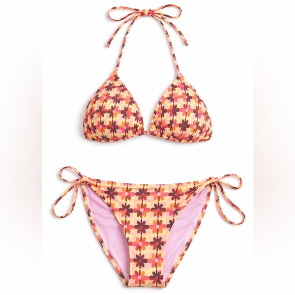 Hurley Retro Floral Daisy Triangle Bikini Set NWT Medium